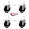 Service Caster 5 Inch Phenolic Swivel 3/8 Inch Threaded Stem Caster Set with Total Lock Brake SCC-TSTTL20S514-PHR-381615-4 - alternate 2